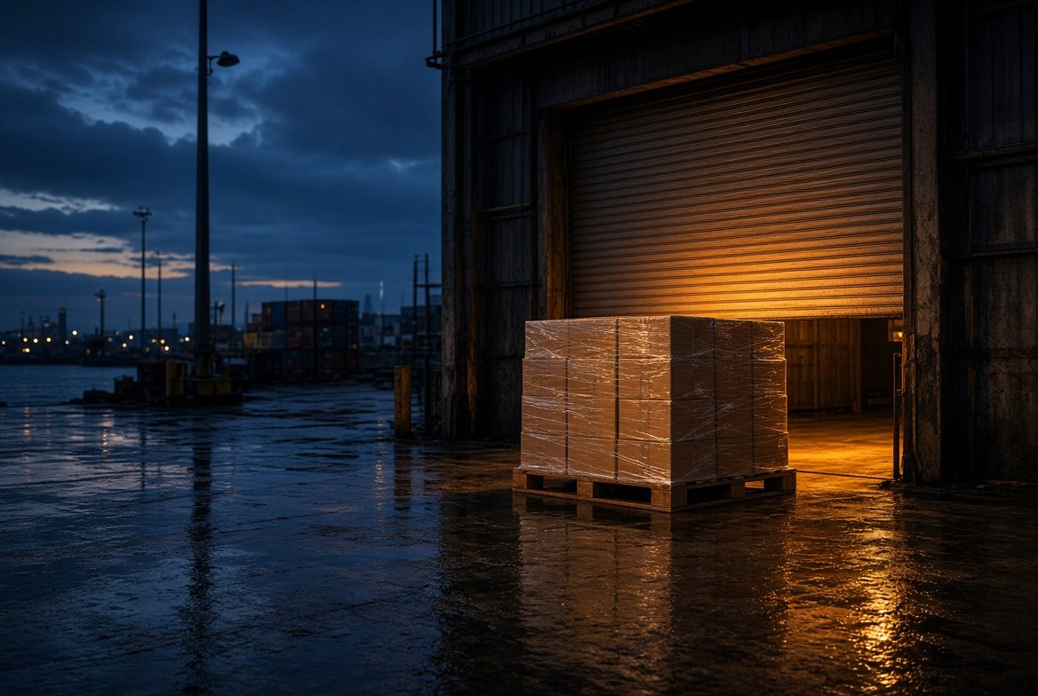 Lagos warehouse at dusk